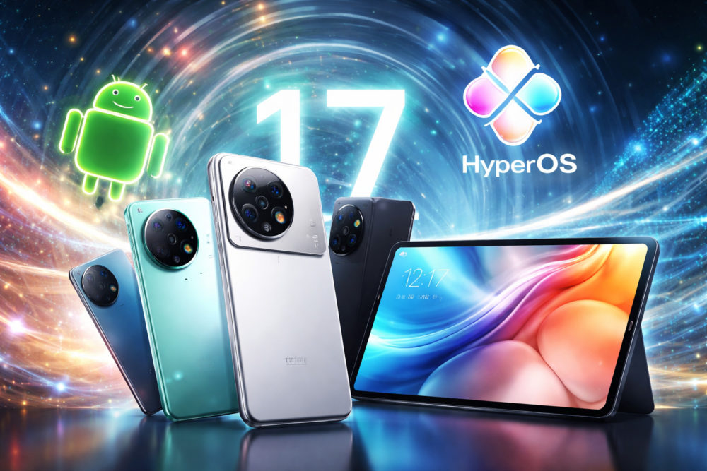 Xiaomi prepara Android 17: Lista completa de móviles y tablets que se actualizarán Lanzamiento de smartphones y tablet con Android 17 y HyperOS, diseño futurista y tecnología avanzada.