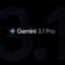 Google lanza Gemini 3.1 Pro: un salto en razonamiento para ciencia, investigación e ingeniería Texto del logo de Gemini 3.1 Pro en diseño de puntos azules sobre fondo negro.