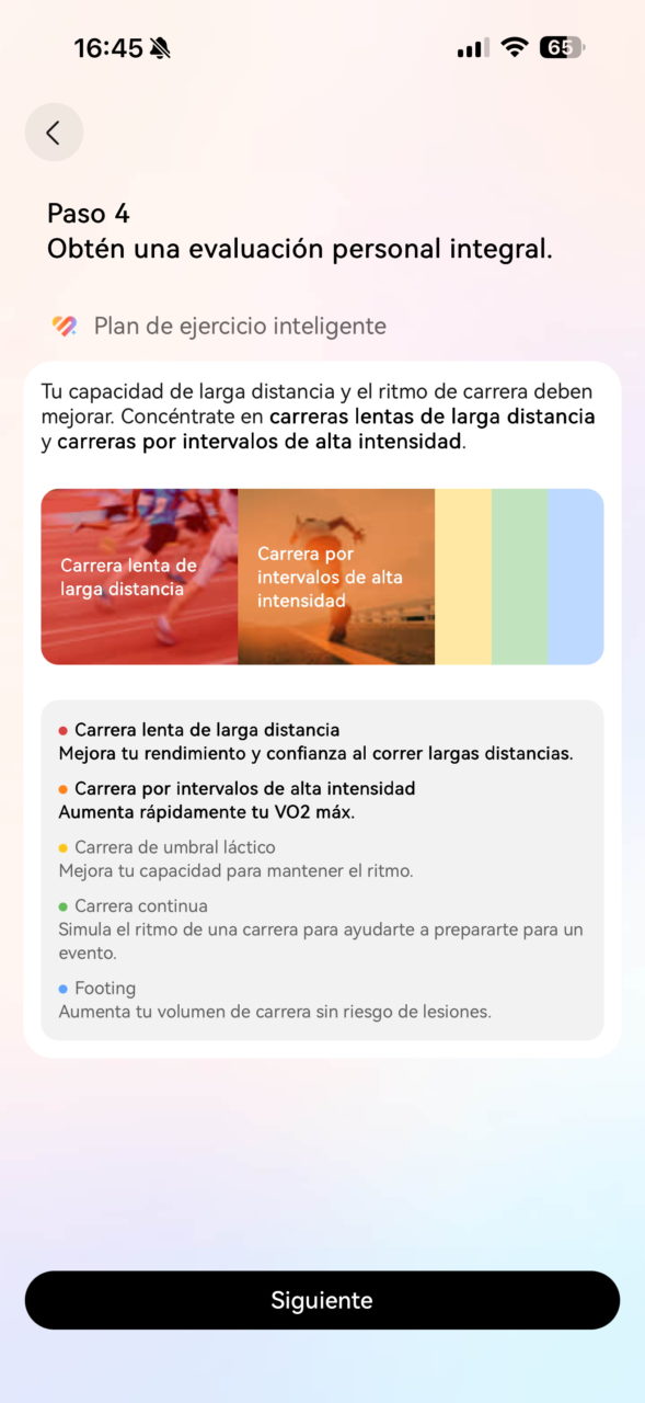 Paso 4: Evaluación personal integral para mejorar la capacidad de carrera y ritmo con un plan de ejercicio inteligente.