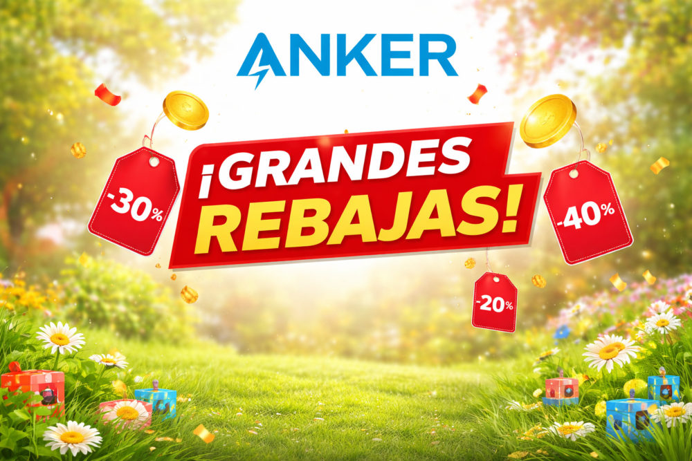 Anker rebaja sus mejores power banks y cargadores: estas son las ofertas clave Grandes rebajas de Anker con descuentos del 20%, 30% y 40% en un paisaje primaveral con margaritas.