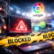 Francia respalda los bloqueos de LALIGA mientras crece el caos en España Advertencia de bloqueo digital de La Liga en pantalla de estadio, con cintas y candados de seguridad.