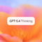 Texto GPT-5.4 Thinking sobre fondo degradado de colores cálidos y fríos.