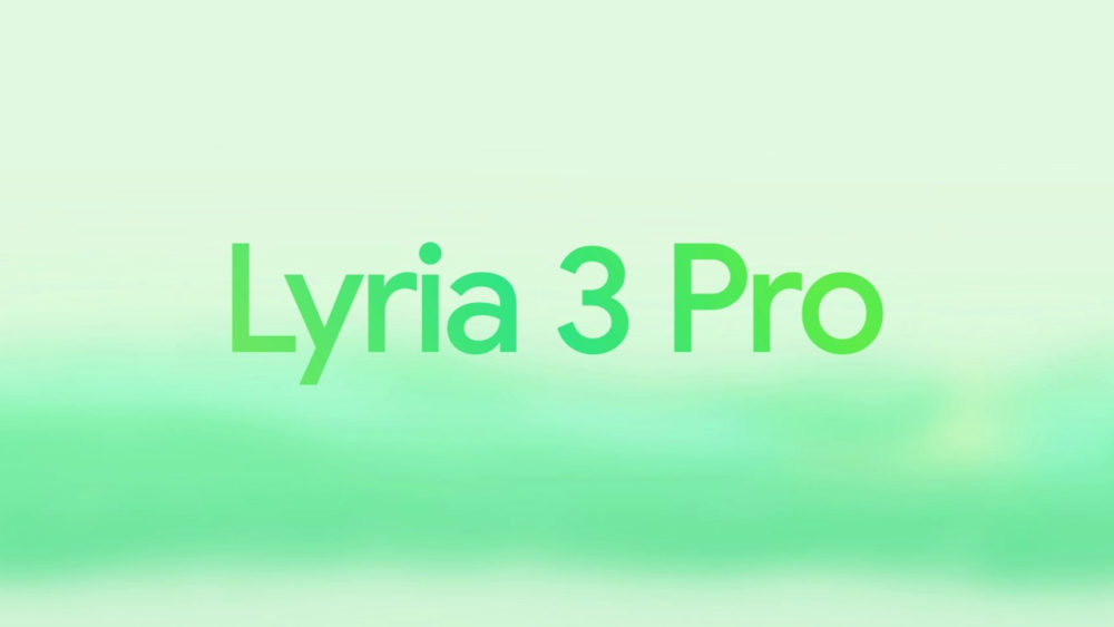 Gemini ahora crea canciones completas de 3 minutos con IA: así funciona Lyria 3 Pro Texto verde Lyria 3 Pro sobre fondo verde degradado. Promoción o anuncio de producto.