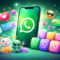 WhatsApp Plus: Una suscripción con nuevas funciones exclusivas está en camino Ilustración de WhatsApp con emojis, burbujas de chat y figuras divertidas. Diseño colorido y vibrante para mensajería.