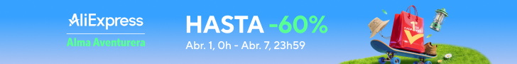 Promoción AliExpress: Hasta 60% de descuento del 1 al 7 de abril. Ahorra en compras de aventuras al aire libre.