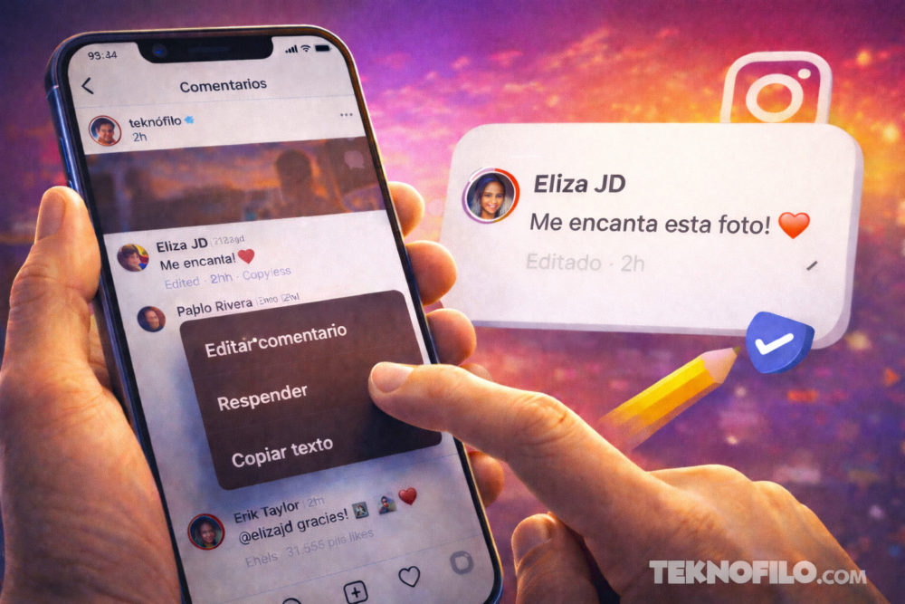 Instagram ya permite editar comentarios: Así funciona la nueva función Usuario interactuando en app de redes sociales: Comentarios y opciones de edición destacadas.