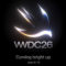 Logotipo de WWDC26 con diseño de ave y texto Coming bright up y June 8-12 en fondo negro.