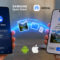 Dos teléfonos mostrando Quick Share y AirDrop para compartir archivos entre dispositivos Android y Apple de forma inalámbrica.