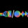 Logotipo colorido con íconos de tecnología y diversidad sobre fondo negro.