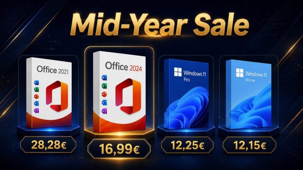 Rebajas locas de mitad de año: Windows 11 Pro por 12 € y Office 2024 Pro por 16,99 € — ¡No te lo pierdas! Oferta de medio año: descuentos en Office 2021, Office 2024, Windows 11 Pro y Windows 11 Home.