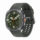 Reloj inteligente con esfera digital y correa negra, mostrando funciones de salud y hora en pantalla personalizada.