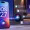 iOS 27 presentado en WWDC, mostrando nuevas funciones y asistentes virtuales en un iPhone moderno.