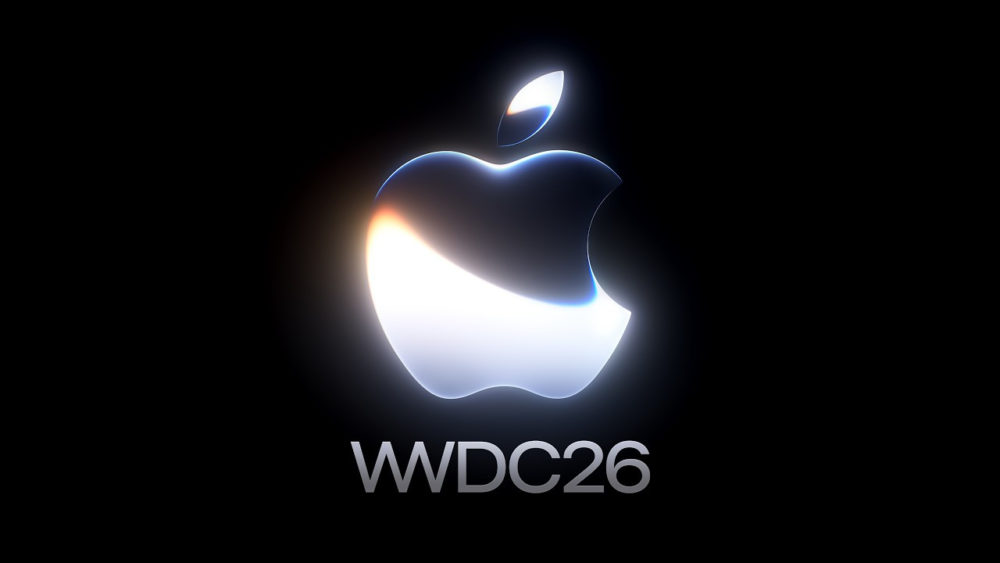 WWDC 2026: Cómo ver en directo las novedades de iOS 27 Logotipo de Apple brillante sobre fondo negro con texto WWDC26 destacado abajo.