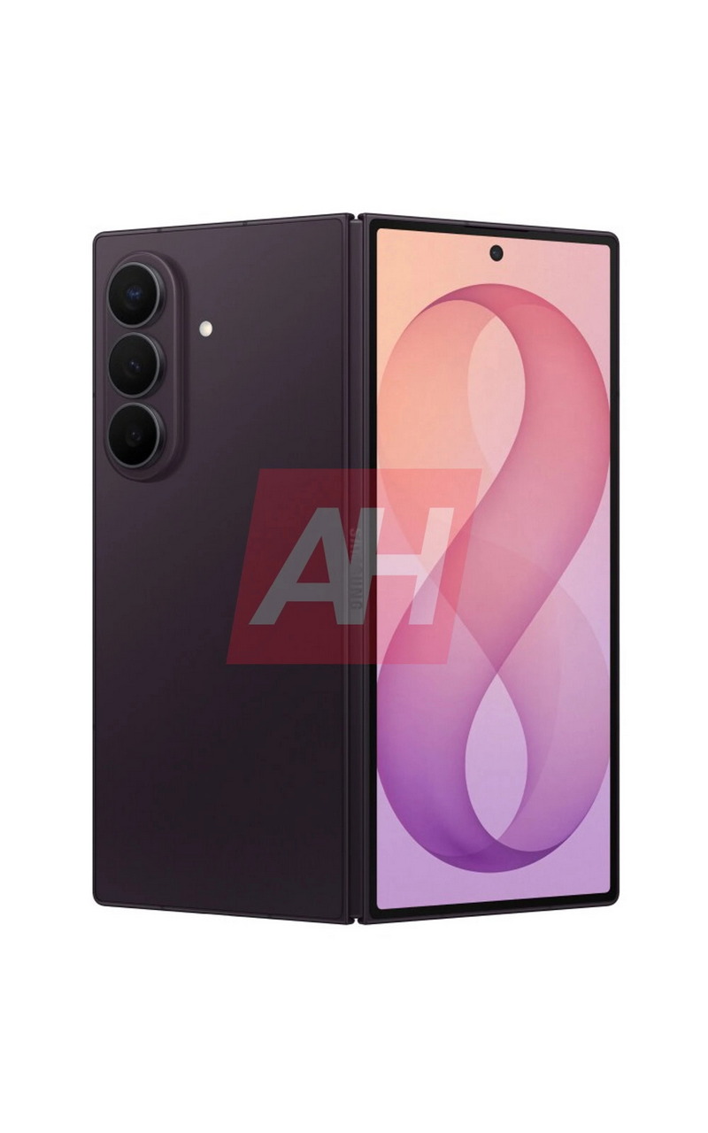 Teléfono inteligente plegable con pantalla doble desplegada y diseño moderno.