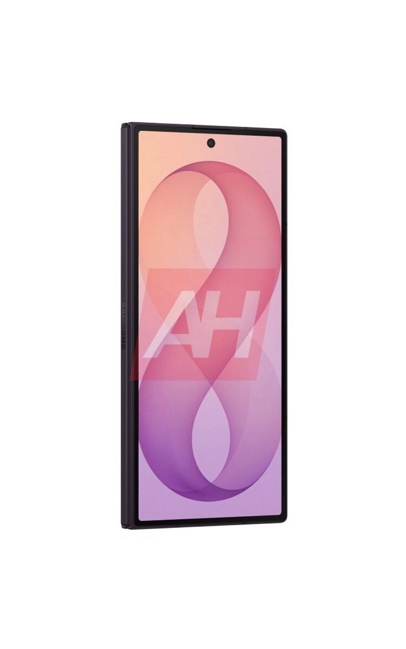 Teléfono móvil con diseño moderno y pantalla vibrante en tonos rosados y morados. Elegante y avanzado.