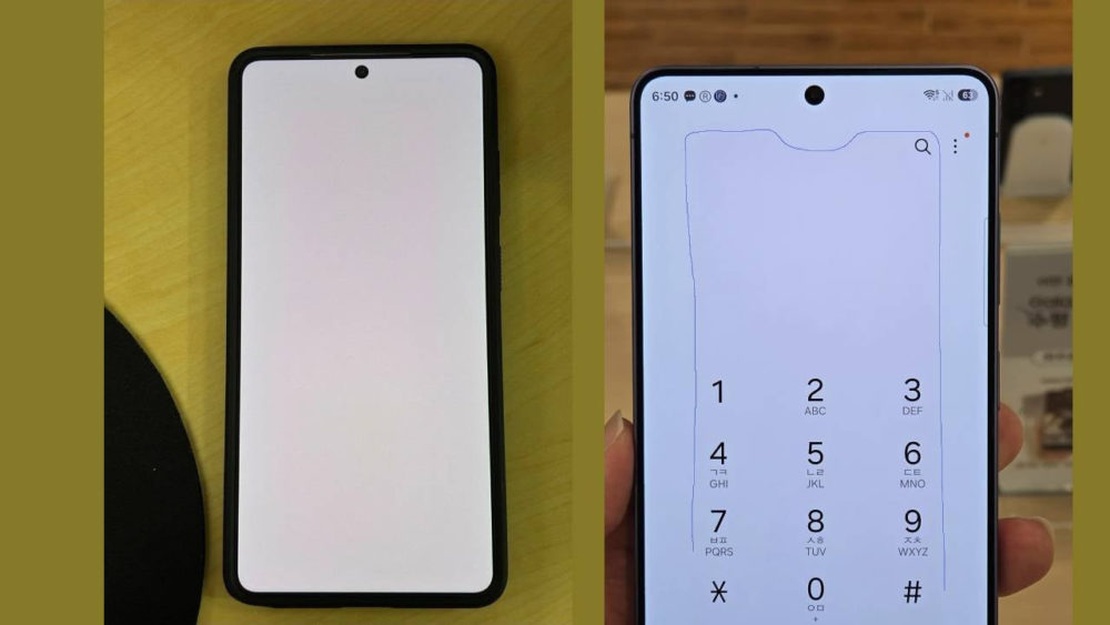 Samsung confirma el fallo rojizo de la pantalla del Galaxy S26 Ultra y promete arreglarlo Pantallas de dos teléfonos inteligentes, uno en blanco y otro mostrando un teclado numérico.