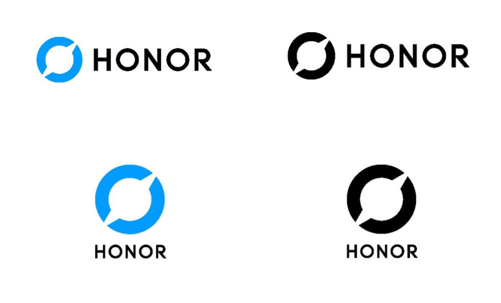 HONOR estrena nueva identidad y deja de ser solo una marca de smartphones Cuatro variaciones del logotipo de Honor: azul y negro, versiones con texto y símbolo circular.