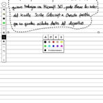 Nota en OneNote sobre exportar desde Kindle Scribe Colorsoft a Microsoft 365, con funciones de color y texto.
