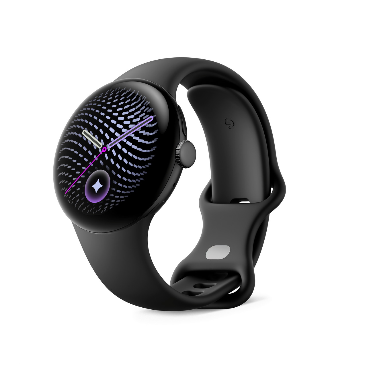 Reloj inteligente negro con esfera digital moderna y correa ajustable, diseño elegante y funcional.