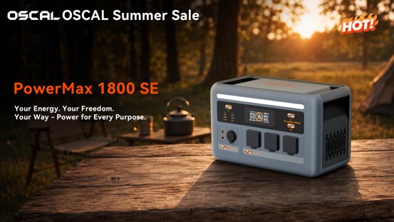 Generador OSCAL PowerMax 1800 SE en oferta de verano, ideal para camping al atardecer. Potencia portátil eficiente.