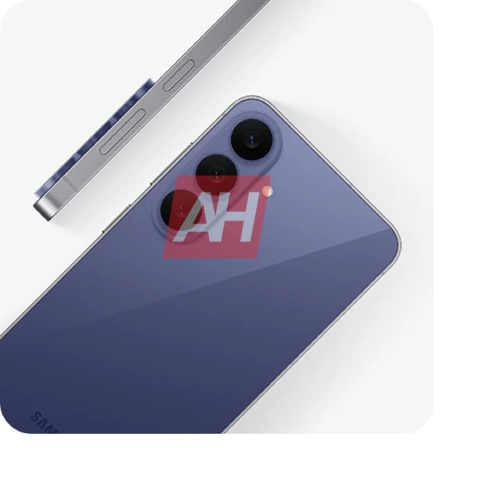 Smartphone Samsung azul con diseño elegante y cámaras traseras triples.