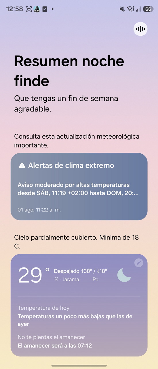Resumen meteorológico del fin de semana con alertas de clima extremo y temperaturas altas en la región de Jarama.