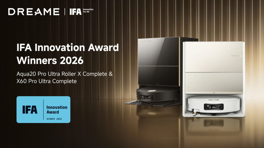 Dreame Aqua20 Pro y X60 Pro: Vapor a 180 °C y brazos robóticos Ganadores del Premio IFA Innovación 2026: Aqua20 Pro Ultra Roller X y X60 Pro Ultra Complete.