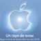 Presentación del iPhone plegable: ¿A qué hora empieza y cómo seguirla en directo? Evento de Apple 2023: Logo luminoso azul con texto Un rayo de wow. Sigue la transmisión online a las 19:00.