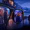 Noruega pone en jaque a las gafas inteligentes con cámara por sus riesgos para la privacidad Gafas inteligentes detectan rostros en ciudad iluminada al anochecer, tecnología de reconocimiento facial avanzada.