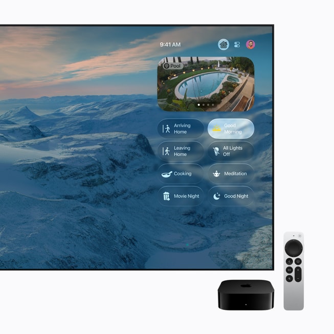 Interfaz de control del hogar inteligente en Apple TV 4K