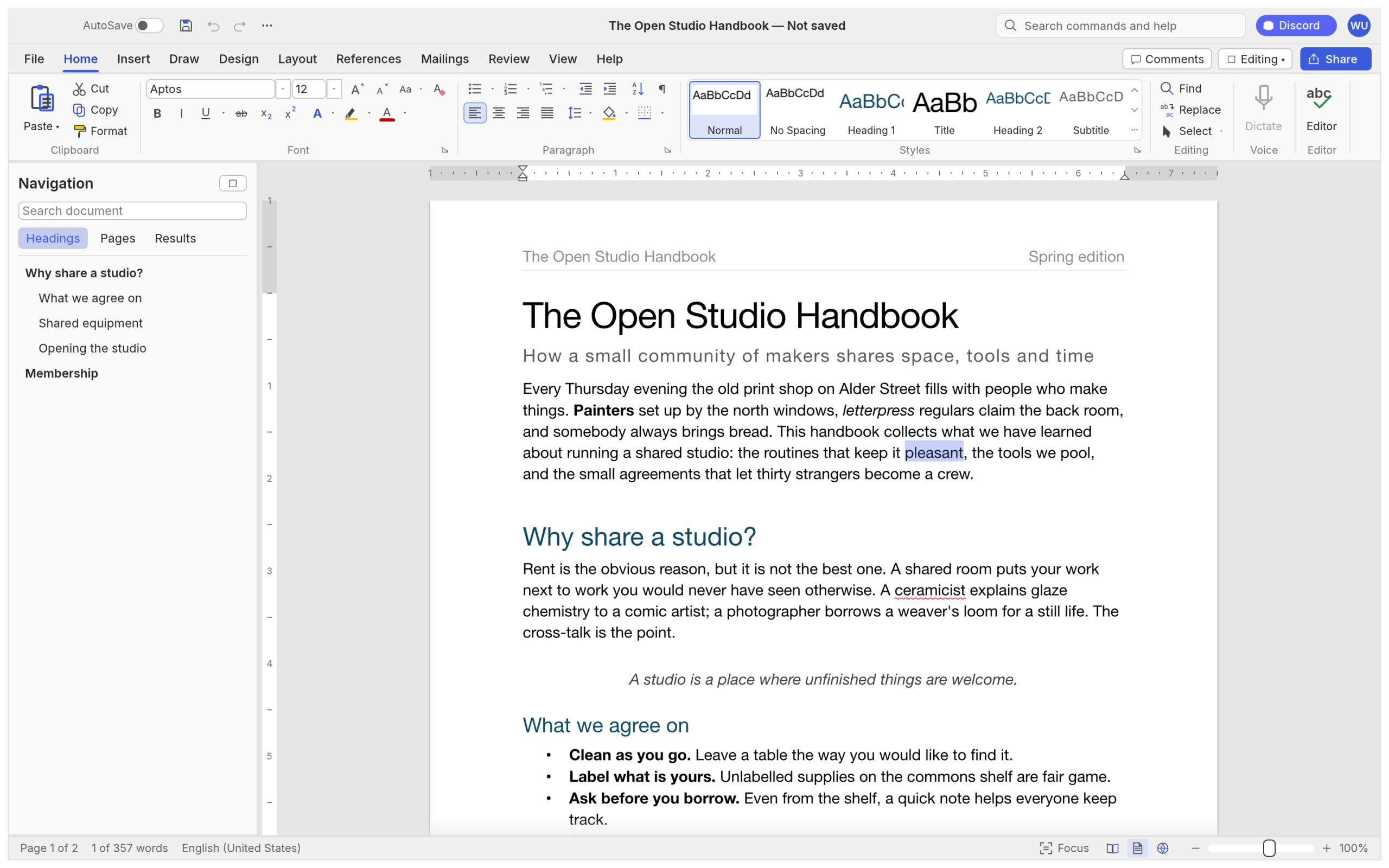 WordCraft, el procesador de textos de la suite ArtCraft