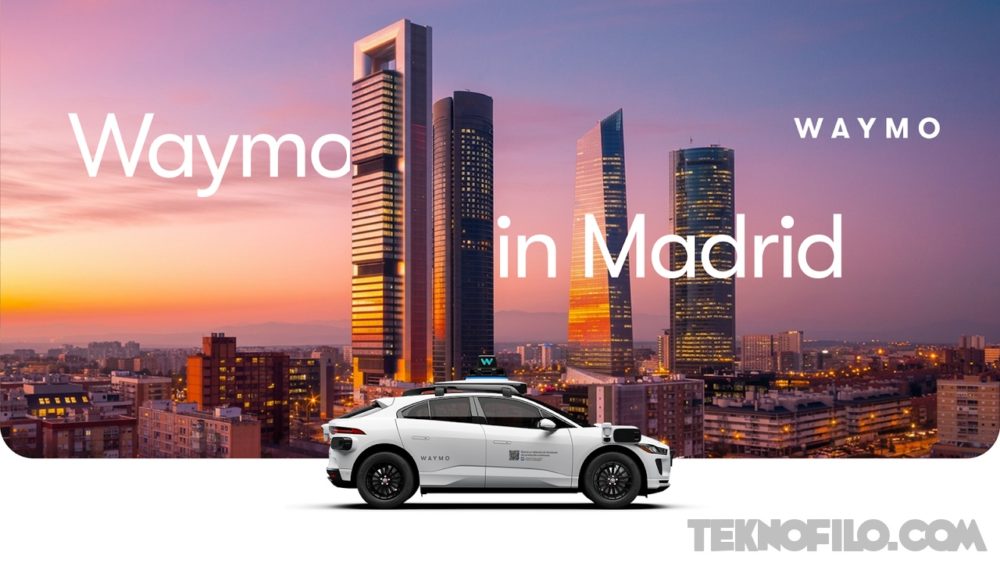 Madrid se prepara para los robotaxis: qué ha autorizado realmente la DGT Imagen promocional oficial de Waymo con su vehículo y el skyline de Madrid