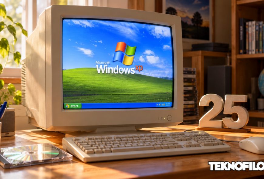 Windows XP cumple 25 años: el salto que cambió el PC doméstico Ilustración de un ordenador con Windows XP por su 25.º aniversario